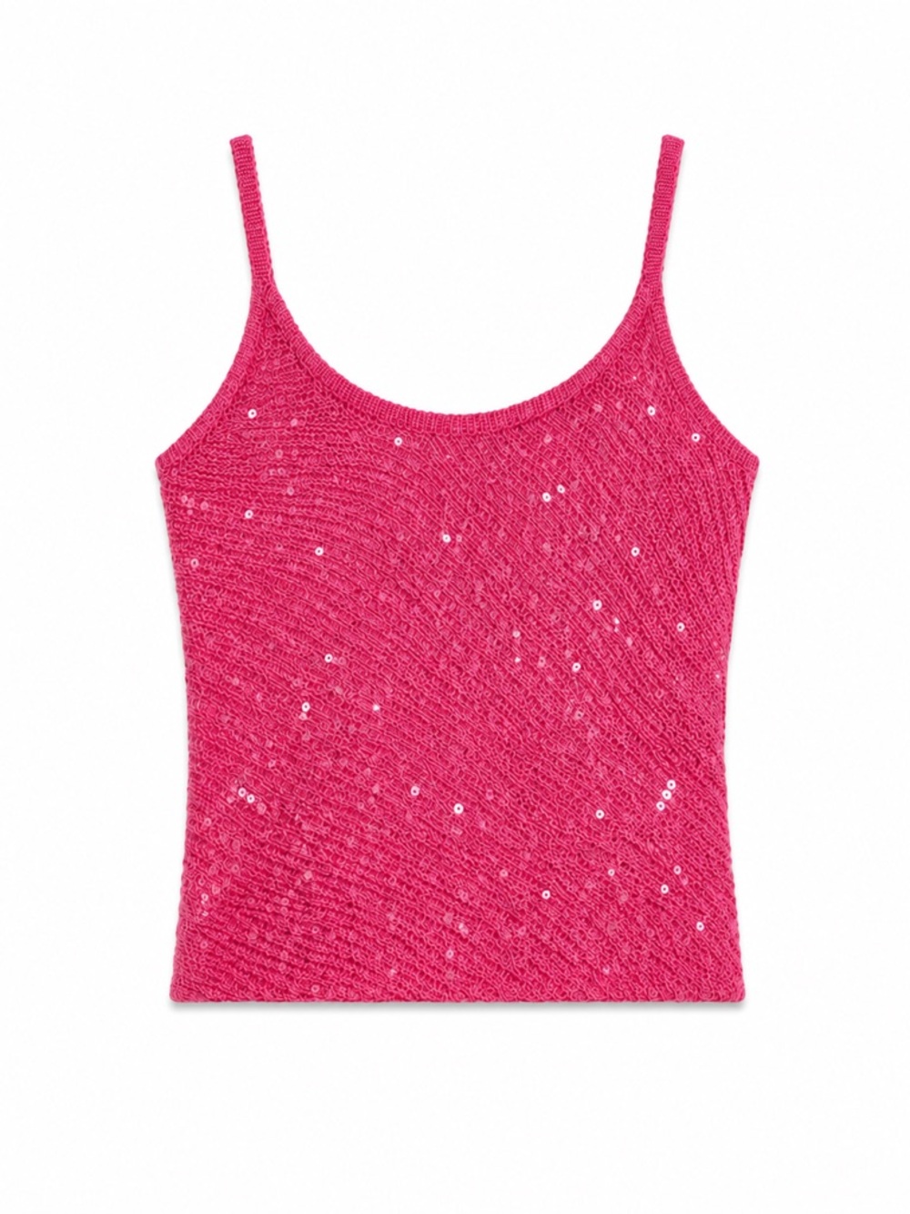 ❁ 3/$15 ❁ Hot Pink Spaghetti Strap Sequin Top | Size XS